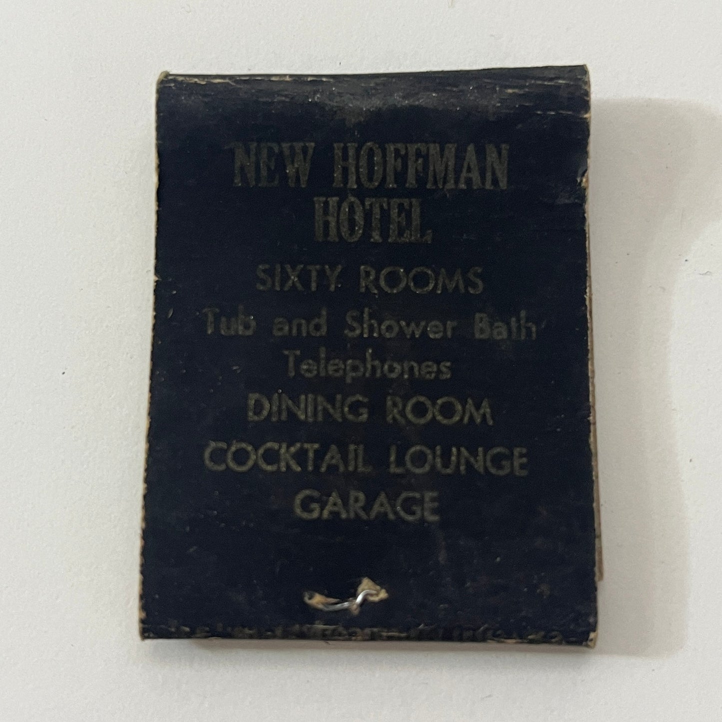 The New Hoffman Hotel Bedford PA Vintage Matchbook Cover TB8-MB-8