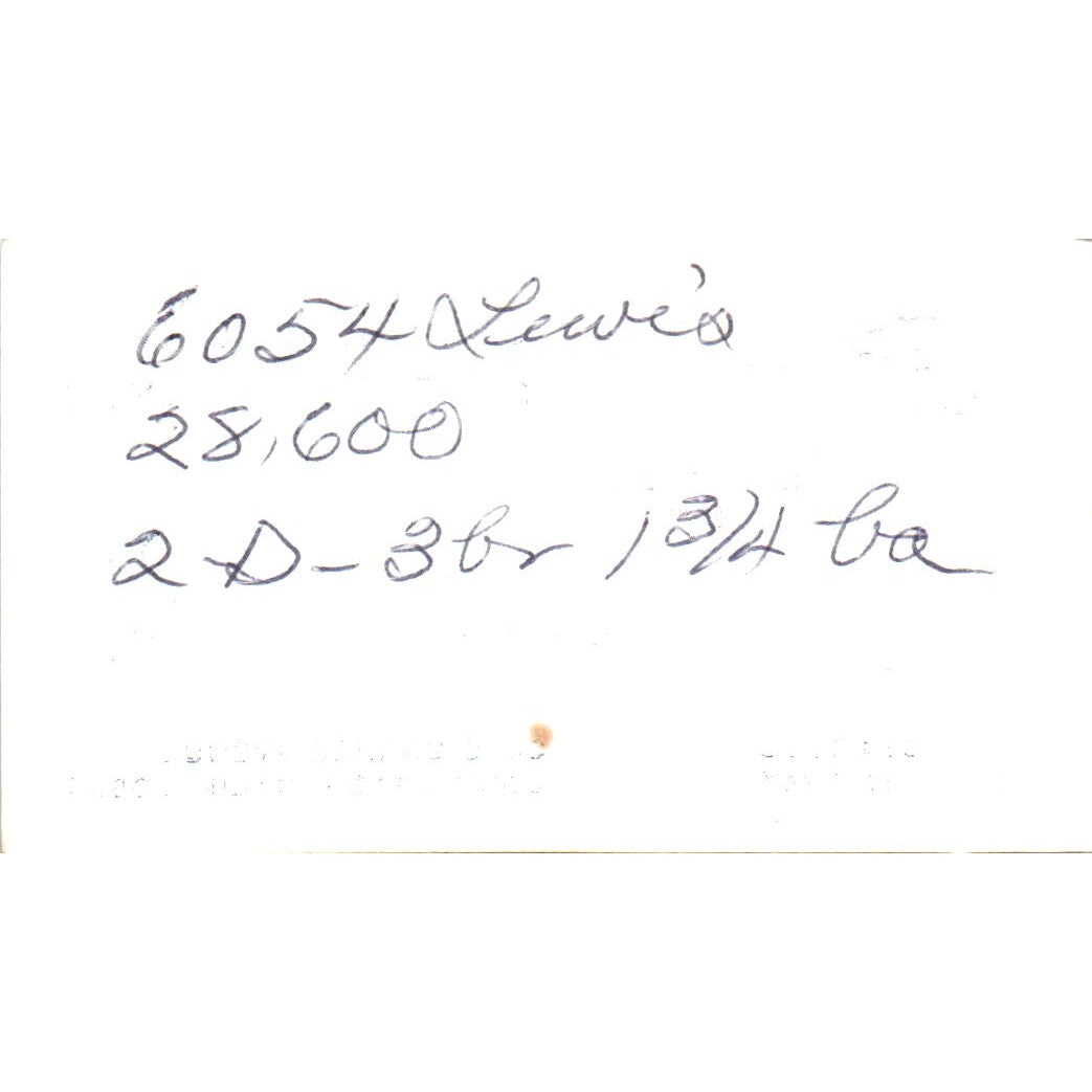 W. Ed Deal Realty Long Beach CA Vintage Business Card SD8-B1