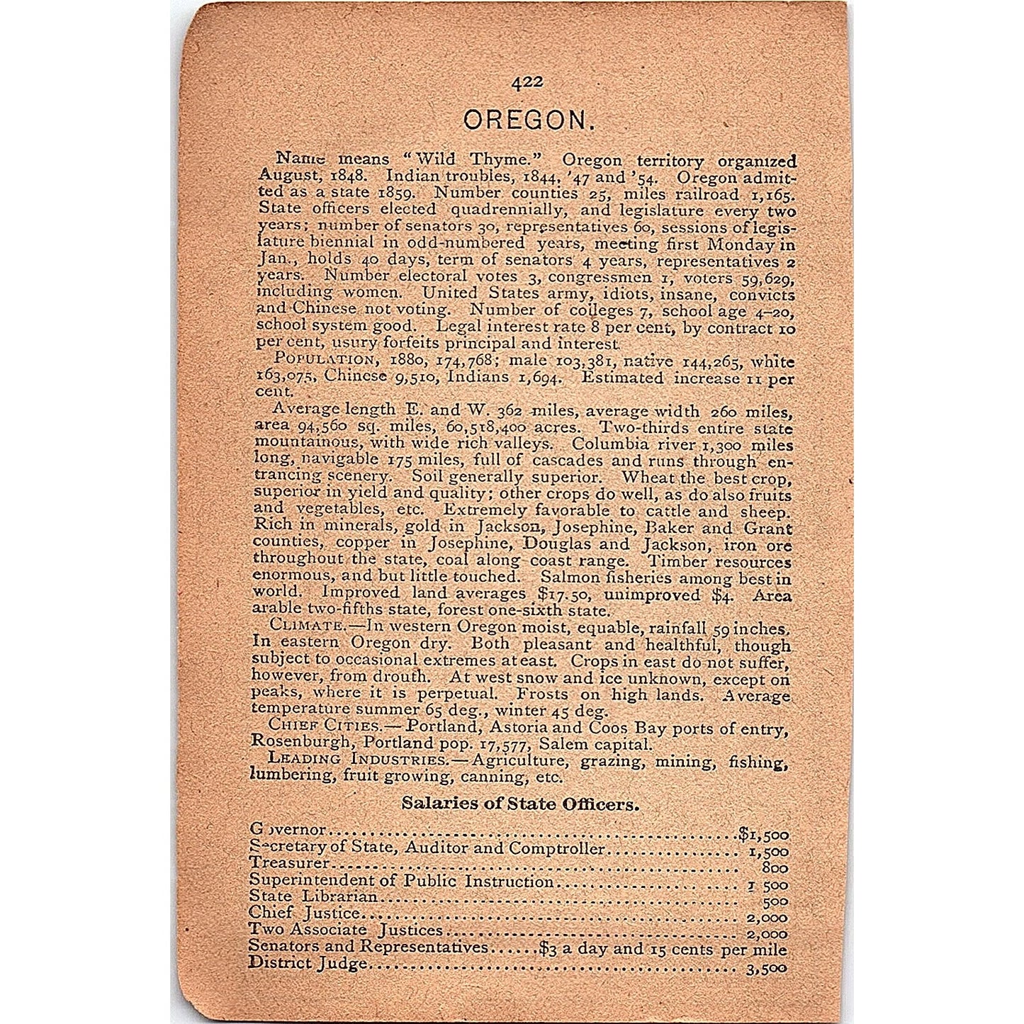 Antique 1889 Map of Ohio 1889 Pocket Map Engraving SAG4-H4