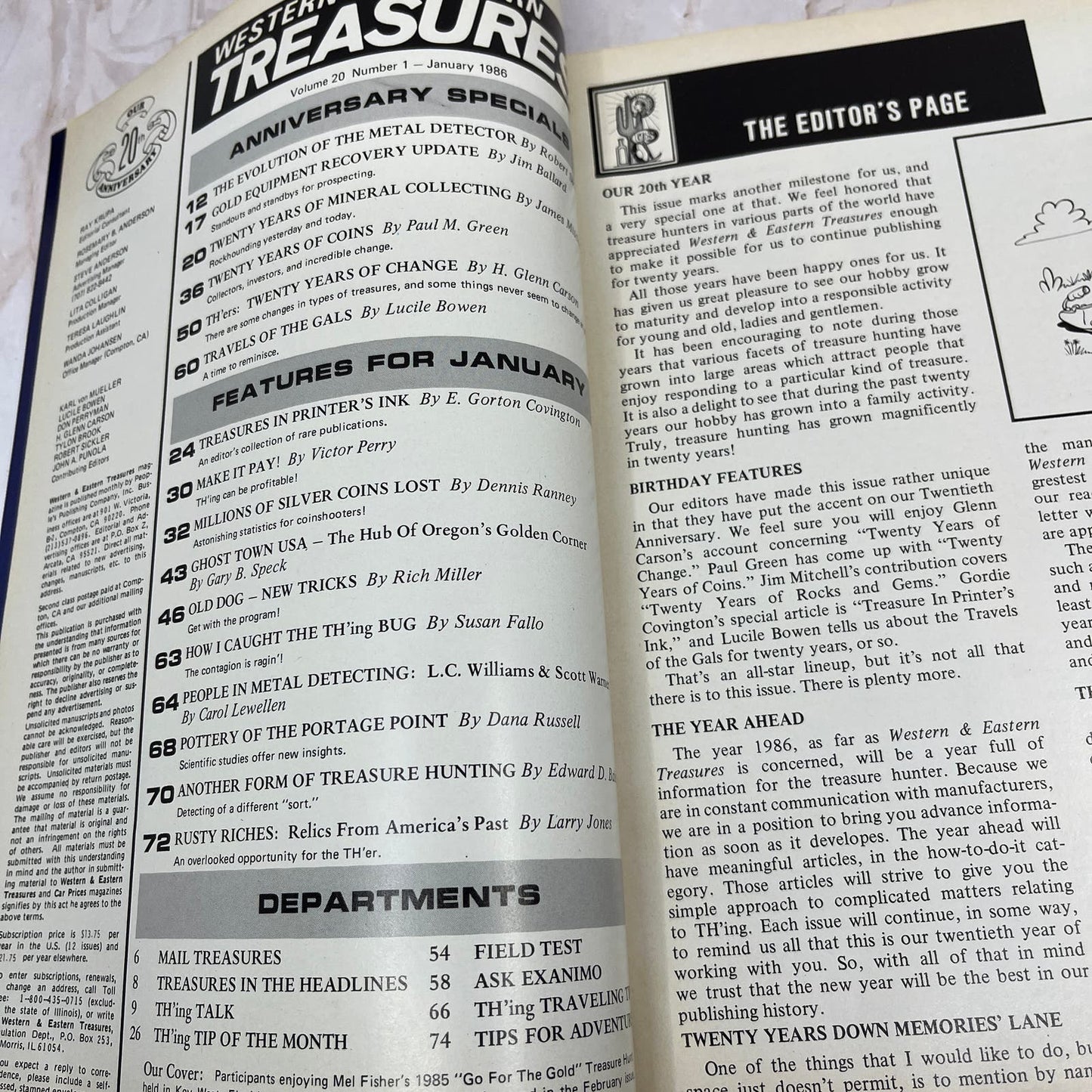 1986 Jan - Western & Eastern Treasures Magazine - Treasure Hunting Gold M12