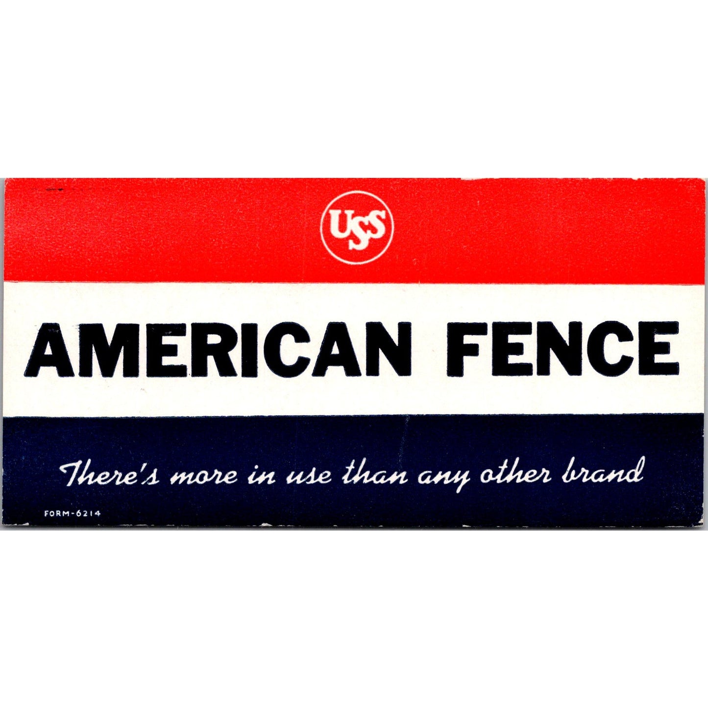 American Fence USS Antique Blotter Card AJ5-H3