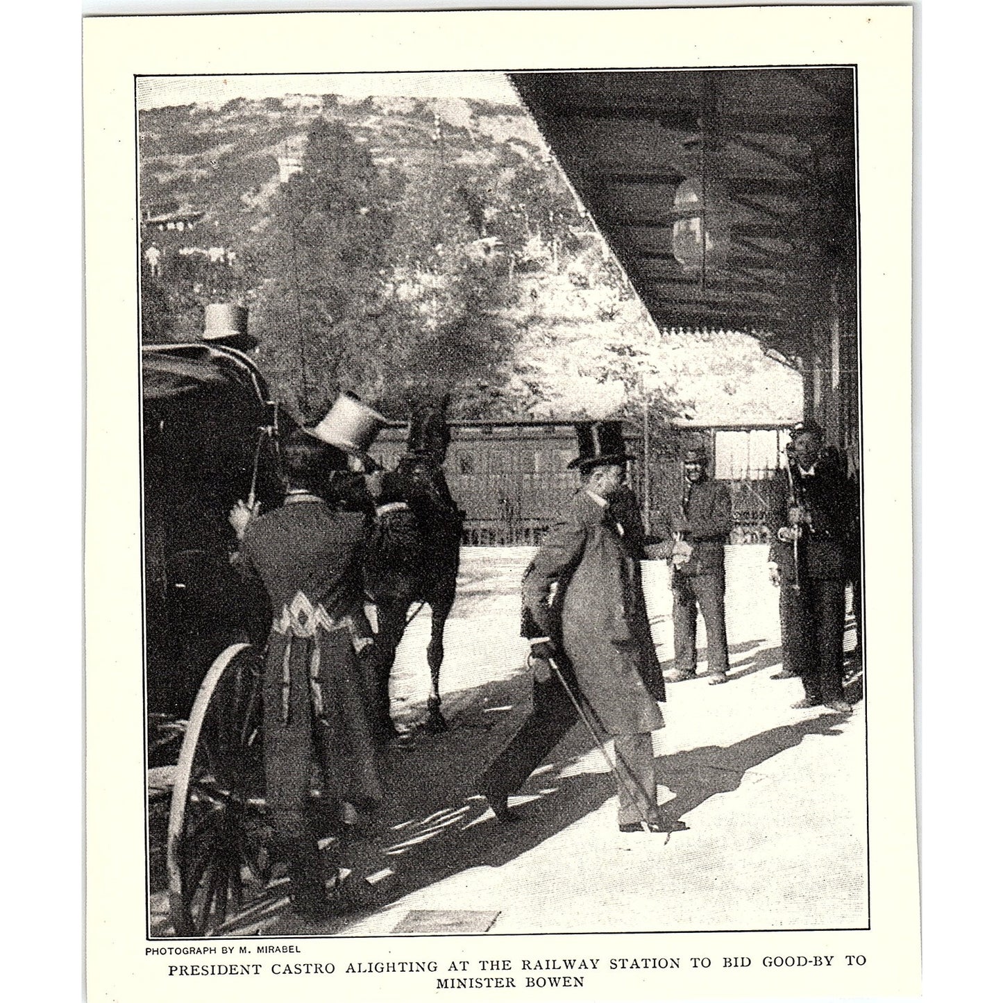 President Castro Bids Goodbye to Minister Bowen Photo 1903 Art Print AG7-2