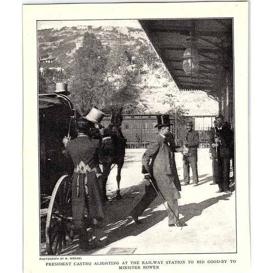President Castro Bids Goodbye to Minister Bowen Photo 1903 Art Print AG7-2