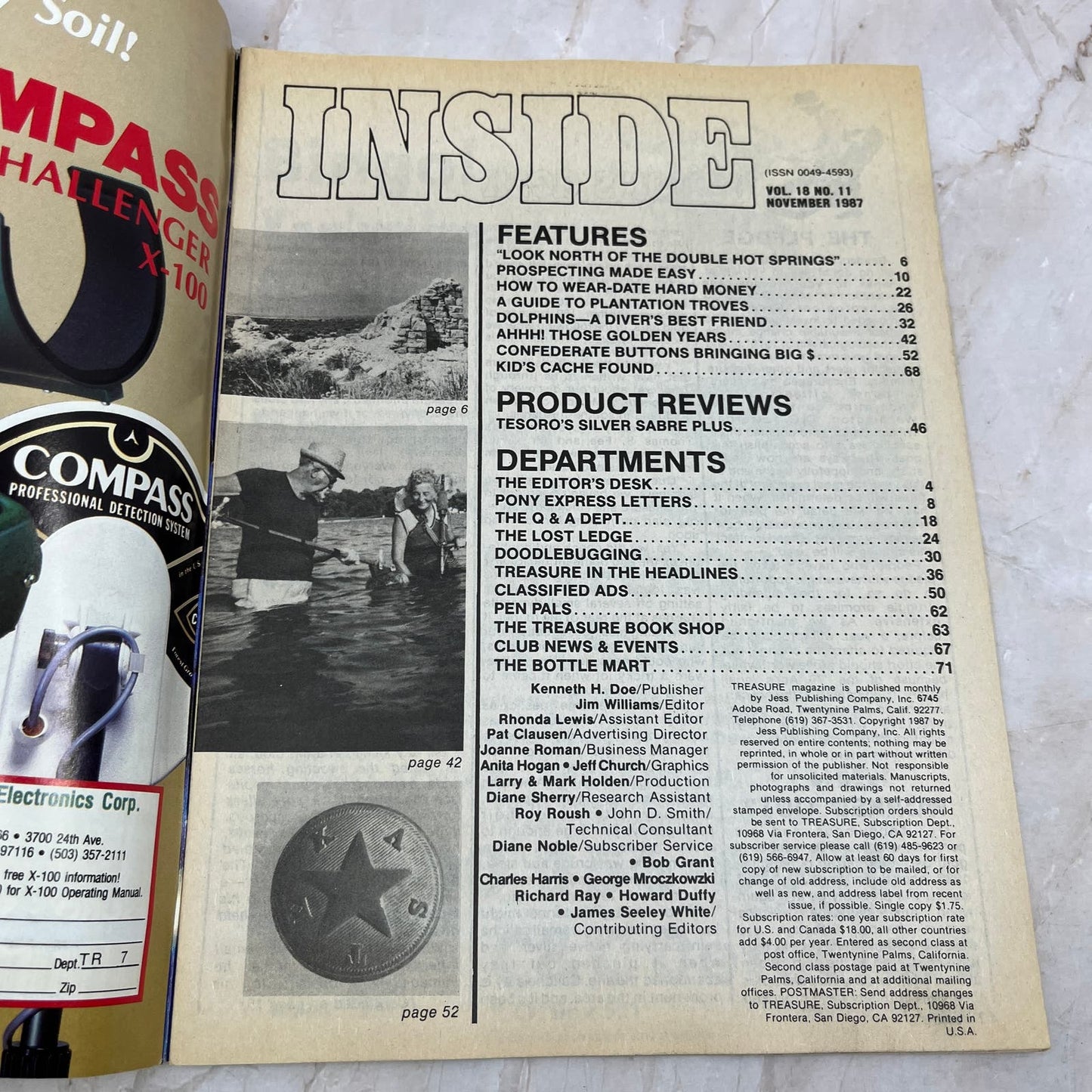 1987 Nov - Treasure Magazine - Treasure Hunting Metal Detecting Gold Coins M10