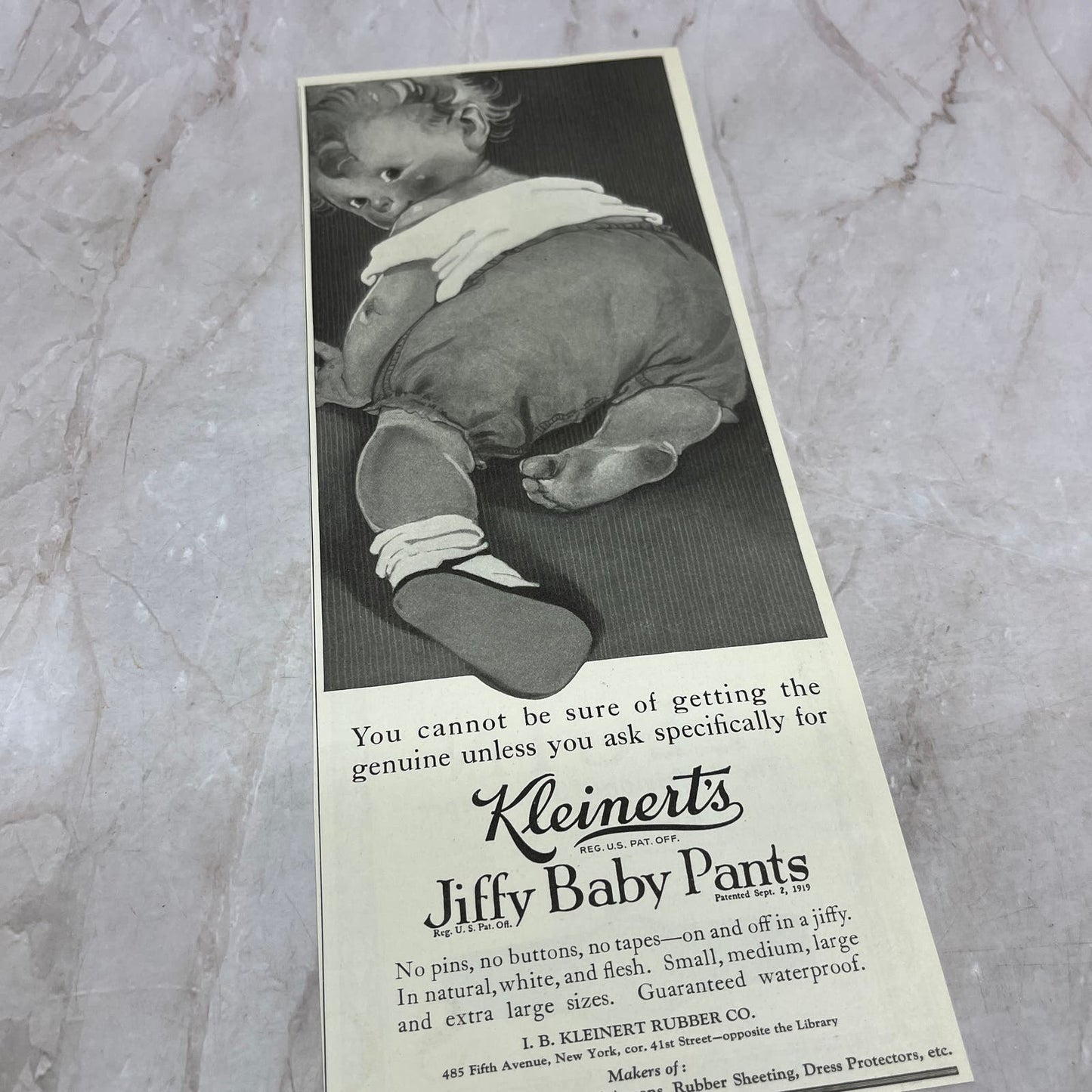 Kleinert's Jiffy Baby Pants I.B. Kleinert Rubber Co NY 1924 Magazine Ad FL6-11