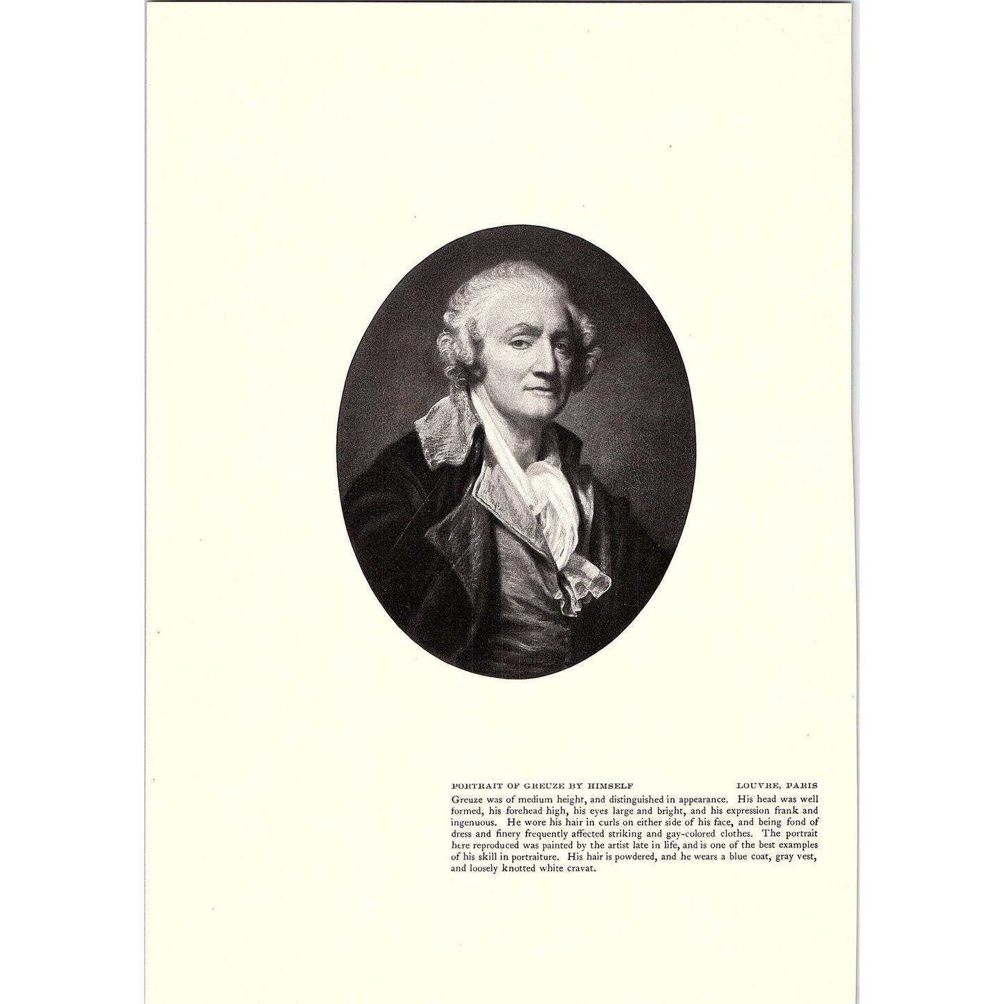 Portrait of Mlle Sophie Arnould - Greuze - 1904 Litho Art Print AF5-6