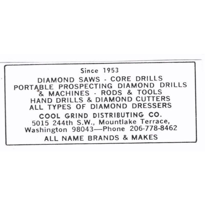 Cool Grind Distributing Co Lapidary Mountlake Terrace WA 1972 Ad AF8-S3