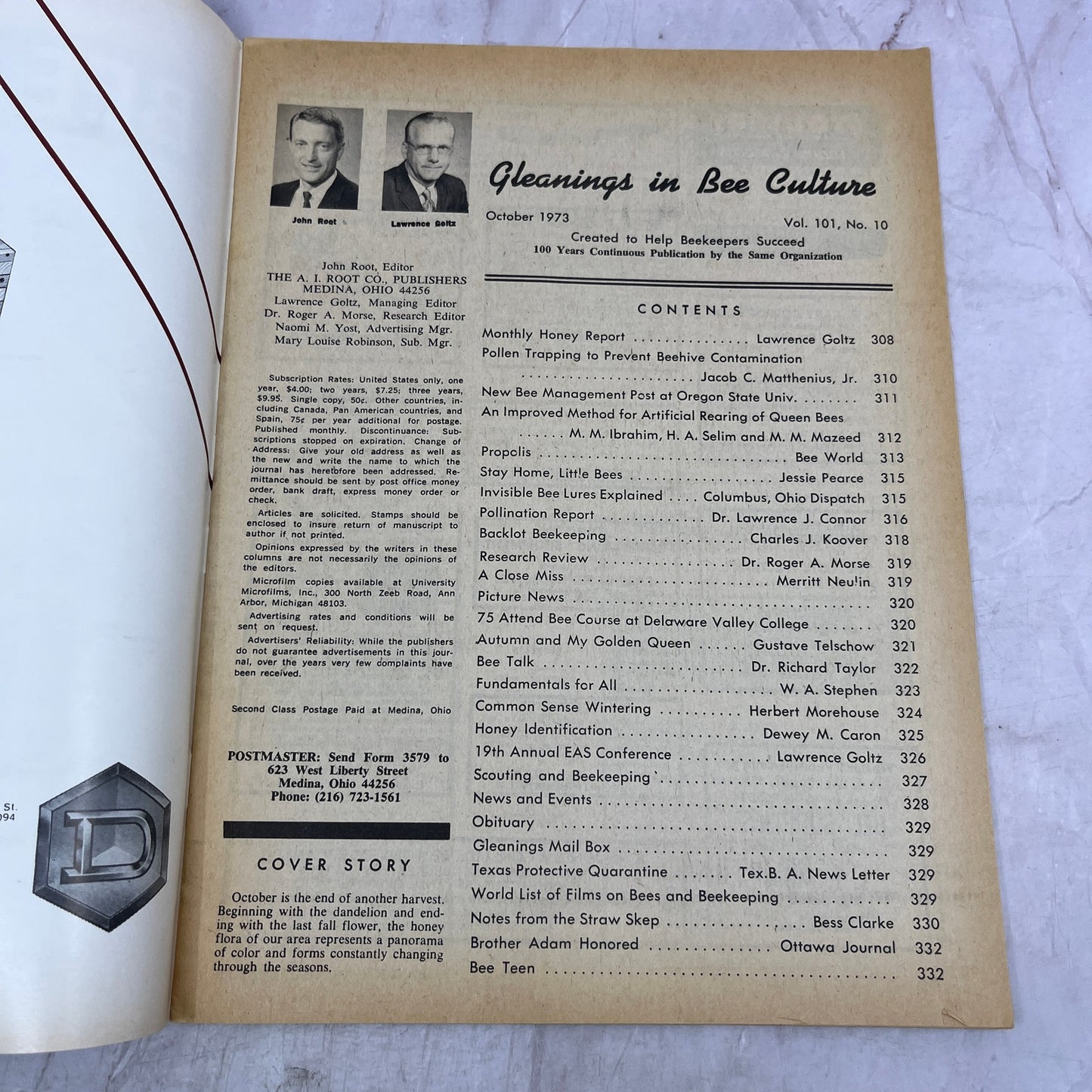 1973 Oct - Gleanings in Bee Culture Magazine - Bees Beekeeping Honey M33