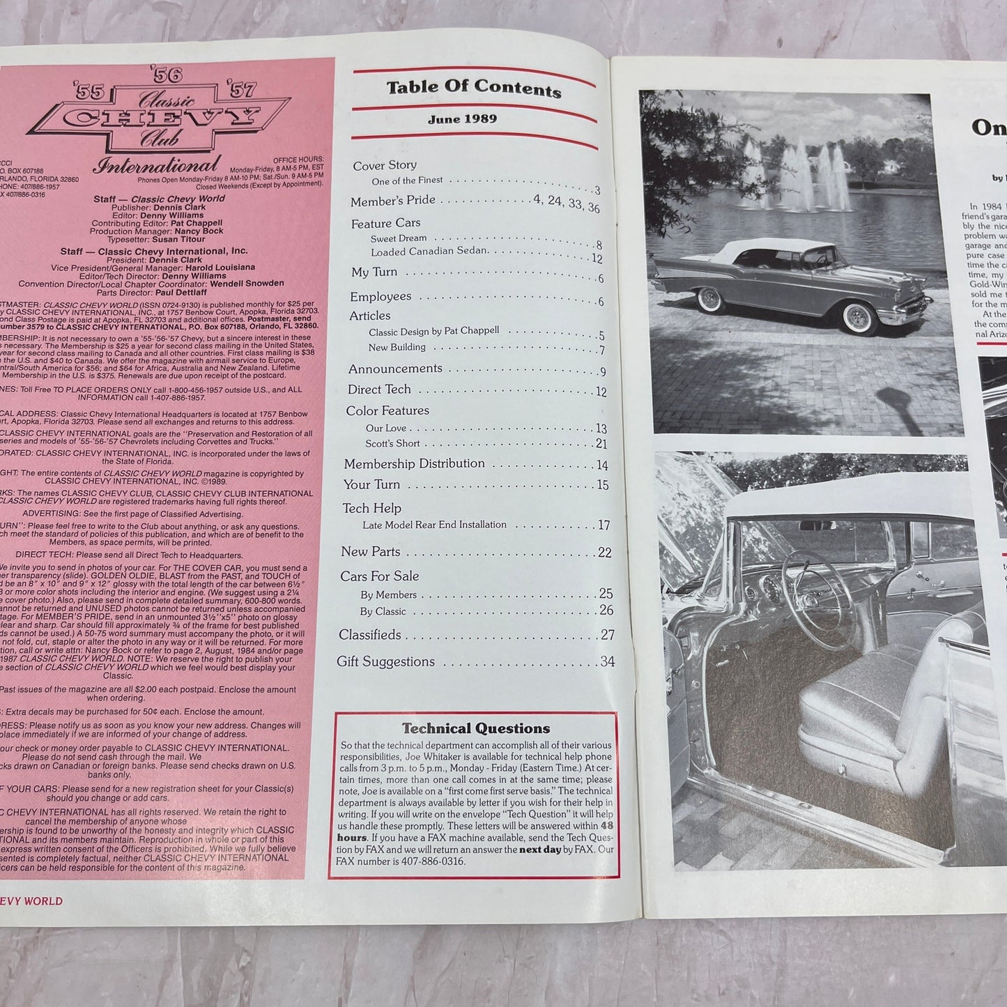 Late Model Rear End - '55, '56, '57 Classic Chevy World Magazine - Jan 1989 M29