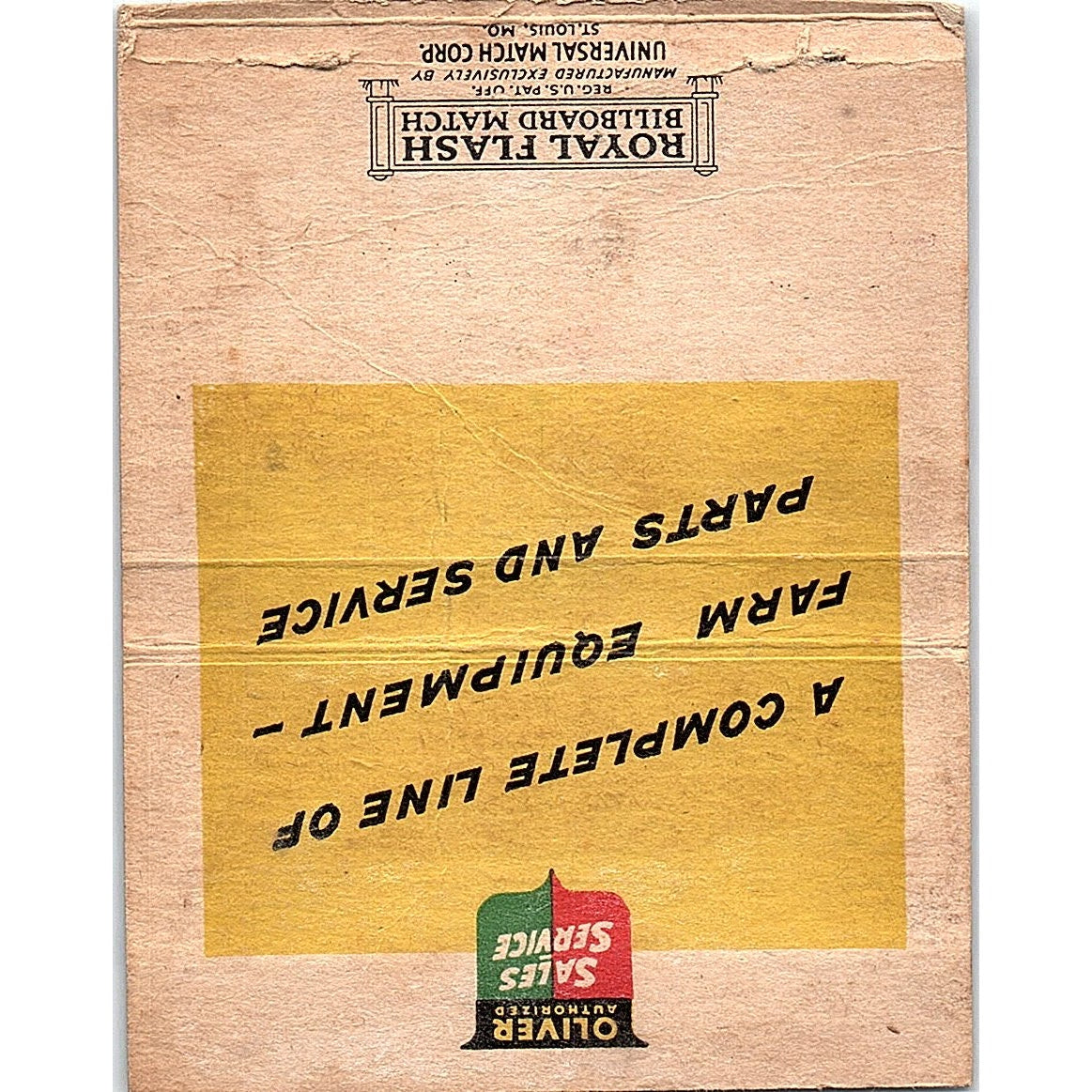 Barney Implement Company Oliver Tractor Withee WI Vintage Matchbook Cover TH2-Y1
