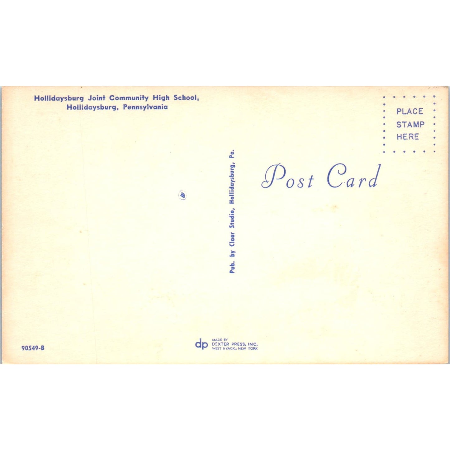 Hollidaysburg joint Community High School PA Dutch Country Vintage Postcard PD4