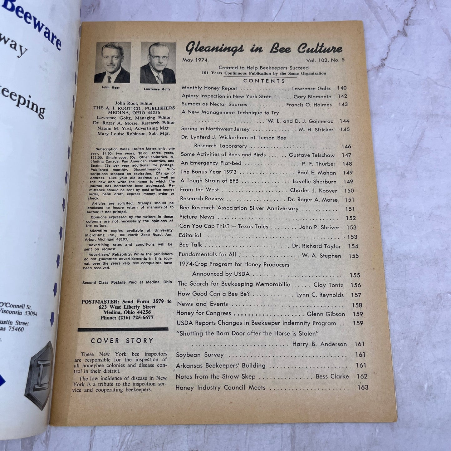 1974 May - Gleanings in Bee Culture Magazine - Bees Beekeeping Honey M33
