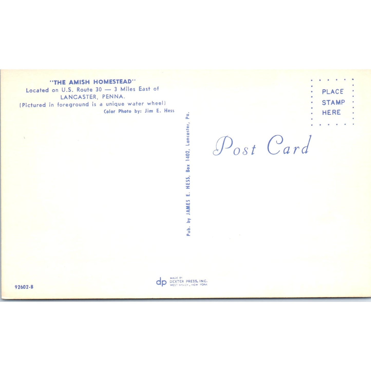 Amish Homestead Lancaster Pennsylvania Dutch Country Postcard PD8