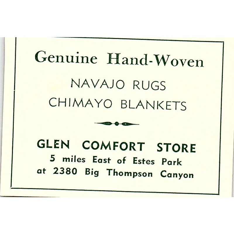 Glen Comfort Store, Matthews Gift Haven 1957 Estes Park CO Ad AG4-S10