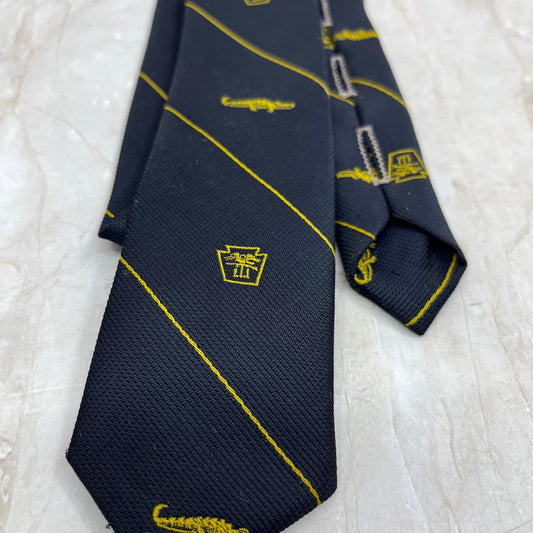 Retro Men's Prince Consort Fortrel Polyester Blue Necktie Tie TG9-T2