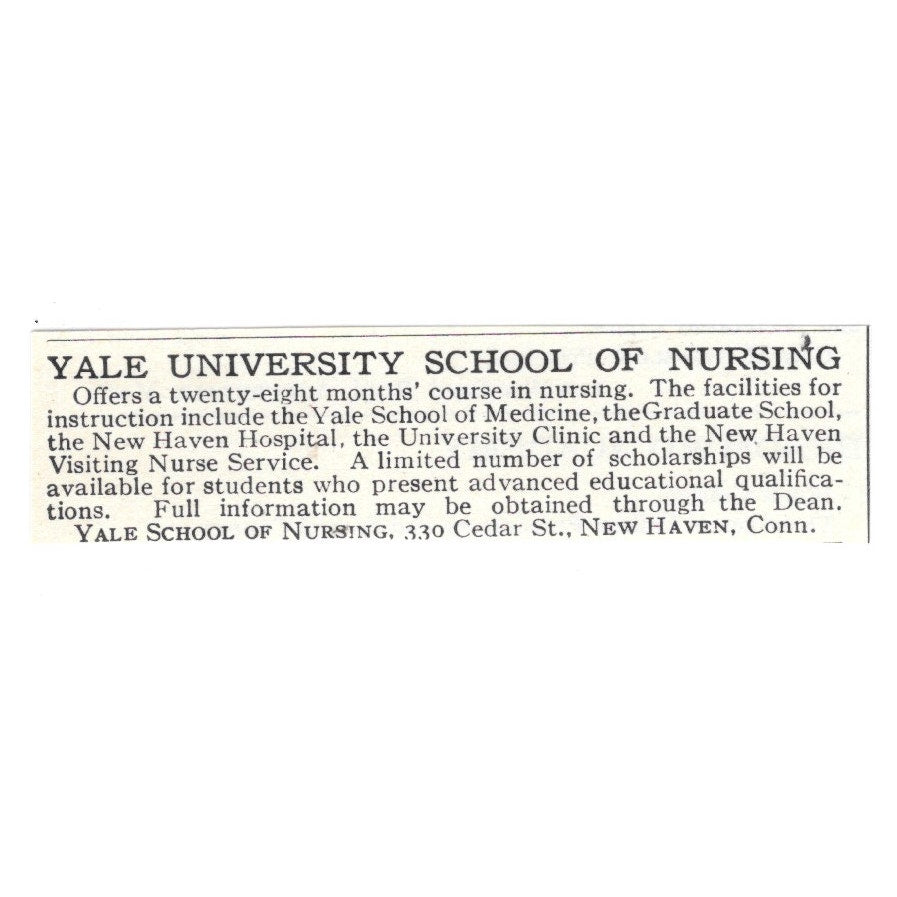 Yale University School of Nursing New Haven CT 1924 Magazine Ad AD8-O6