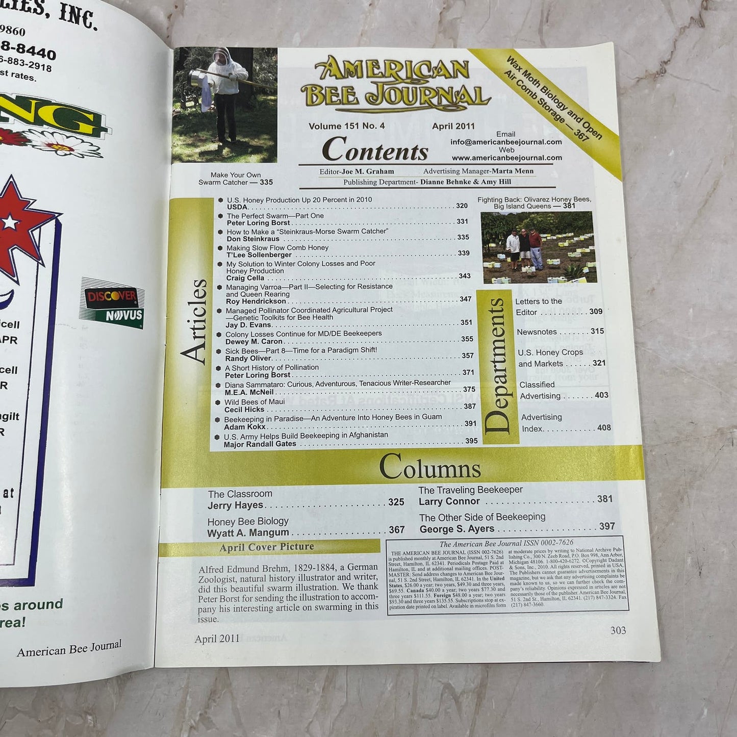 2011 April - American Bee Journal Magazine - Bees Beekeeping Honey M9