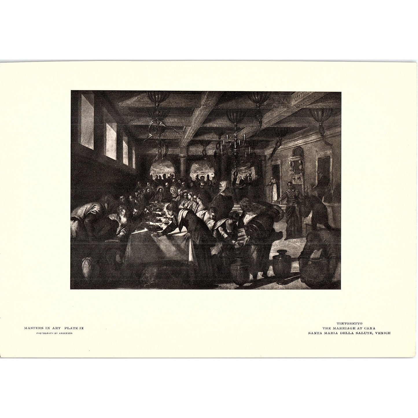 The Marriage of Cana - Tintoretto - 1902 Litho Art Print AF4-12