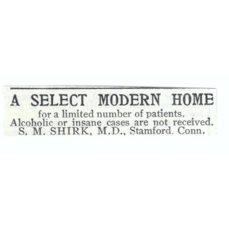 A Select Modern Home S.M. Shirk Stamford CT 1903 Magazine Ad AF7-SS2