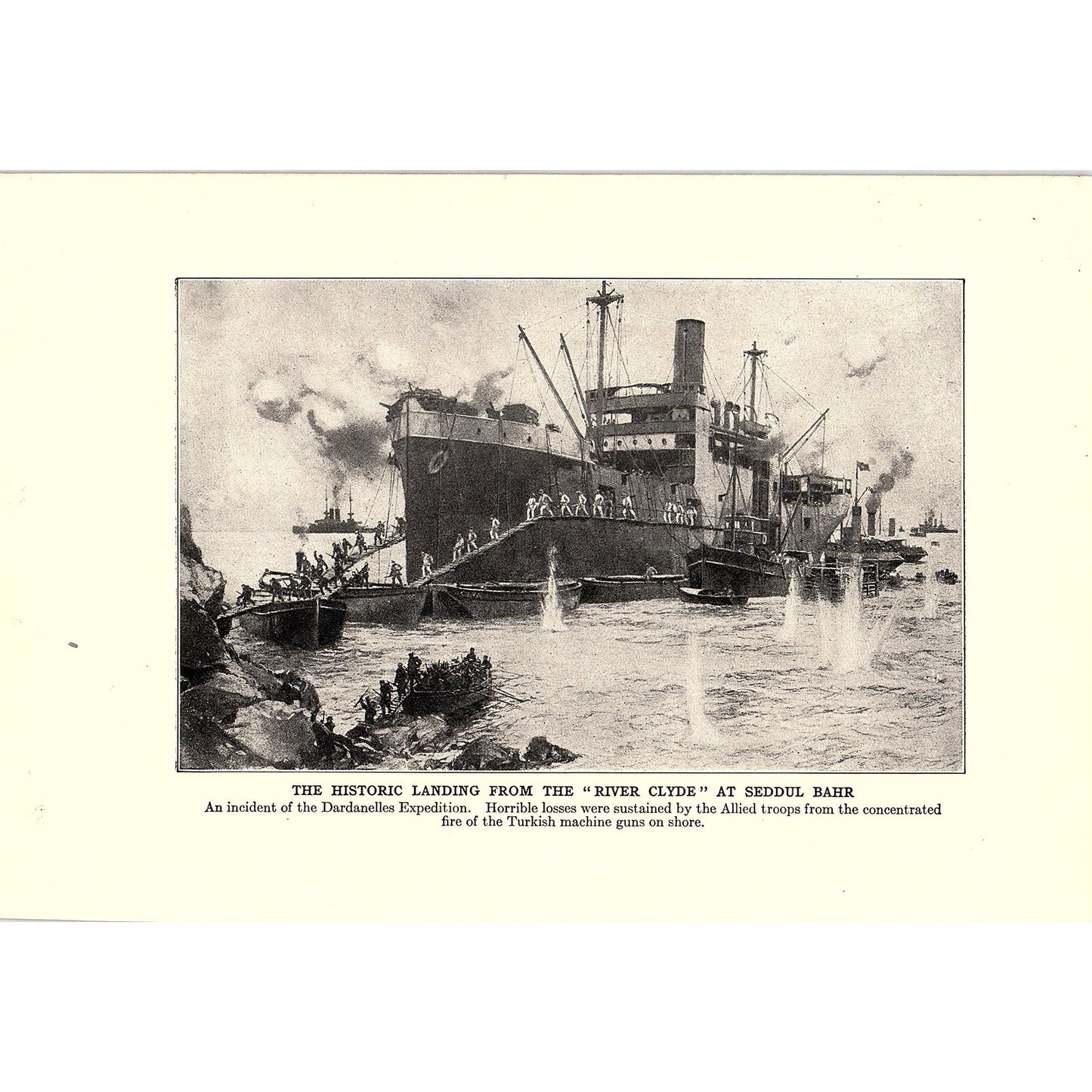 Landing from River Clyde Seddul Bahr, Italian Alps 1919 WWI Print AG1-2
