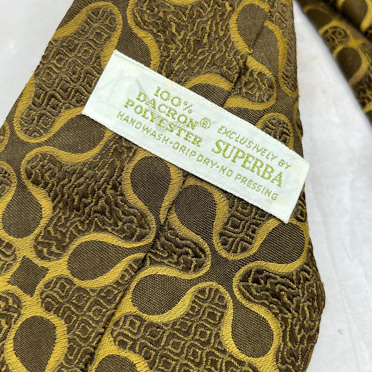 1960s Retro Men's Superba Dacron Polyester Brown Earthtone Necktie Tie TJ4-T1