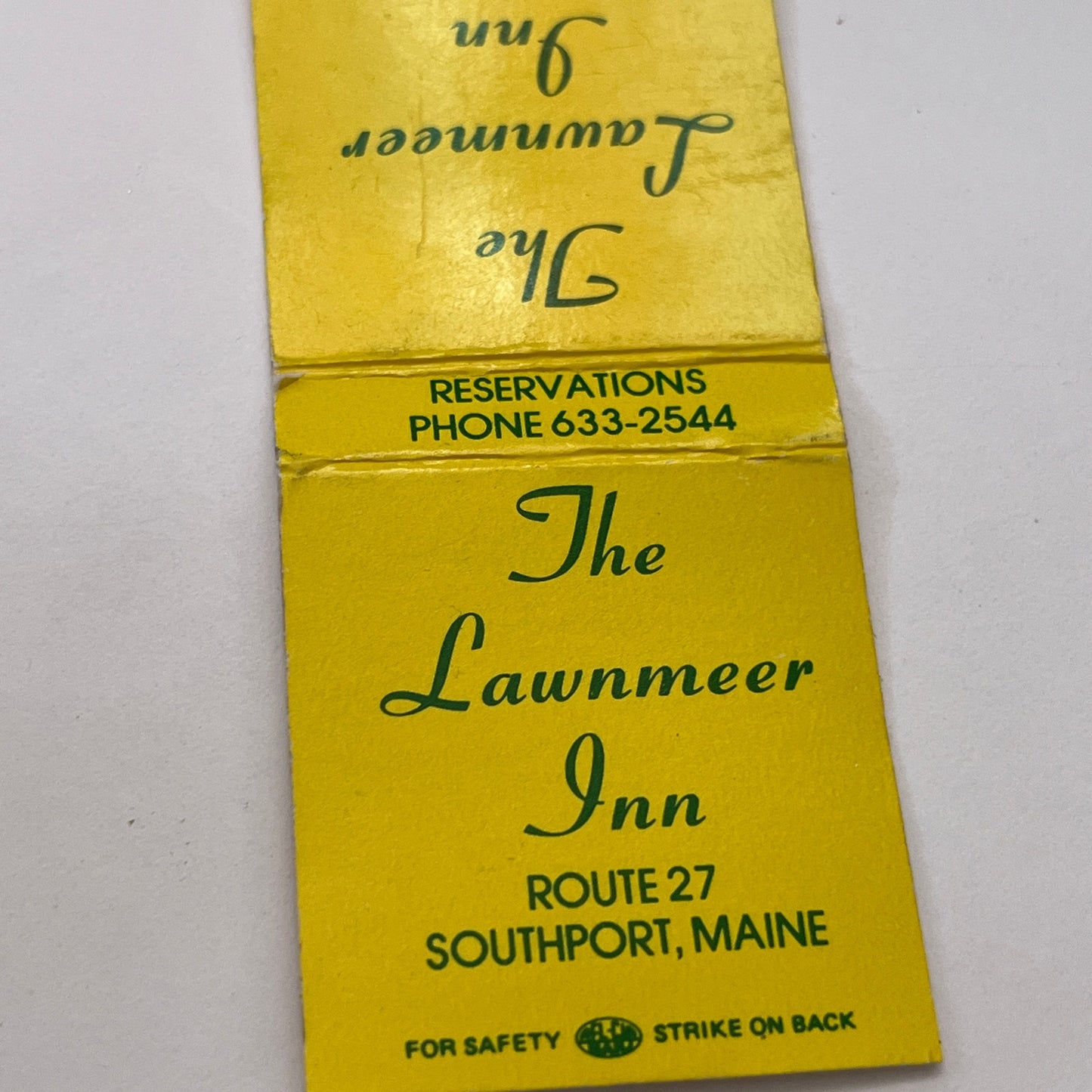 The Lawnmeer Inn Southport Maine Vintage Matchbook Cover TB8-MB-13