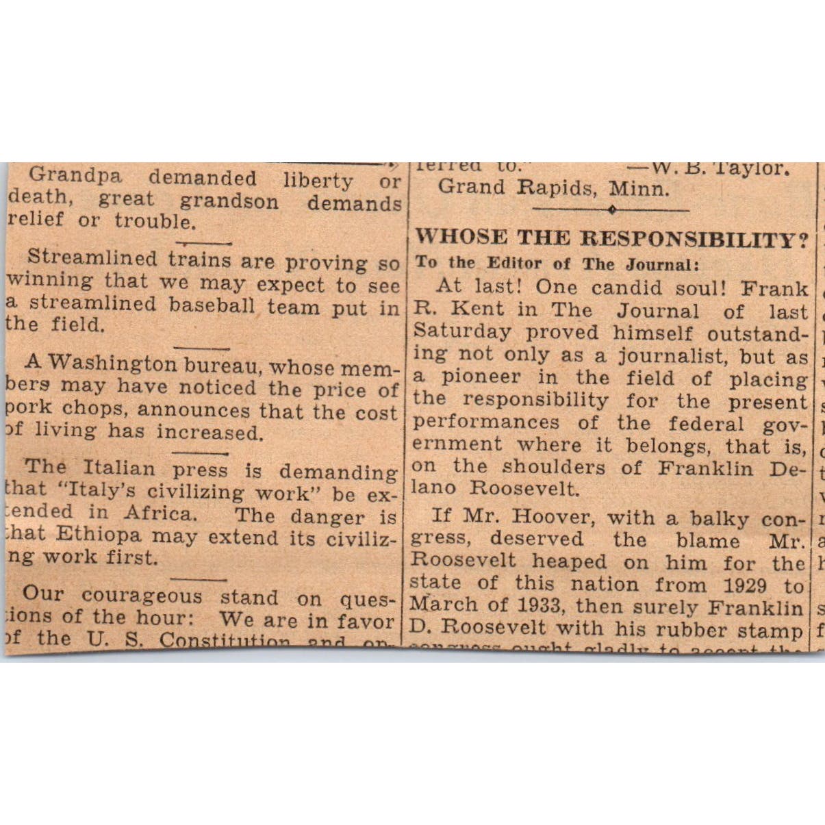 Dr. Joseph M. Murray Bone Extension Surgery 1935 Newspaper Article AE7-N5