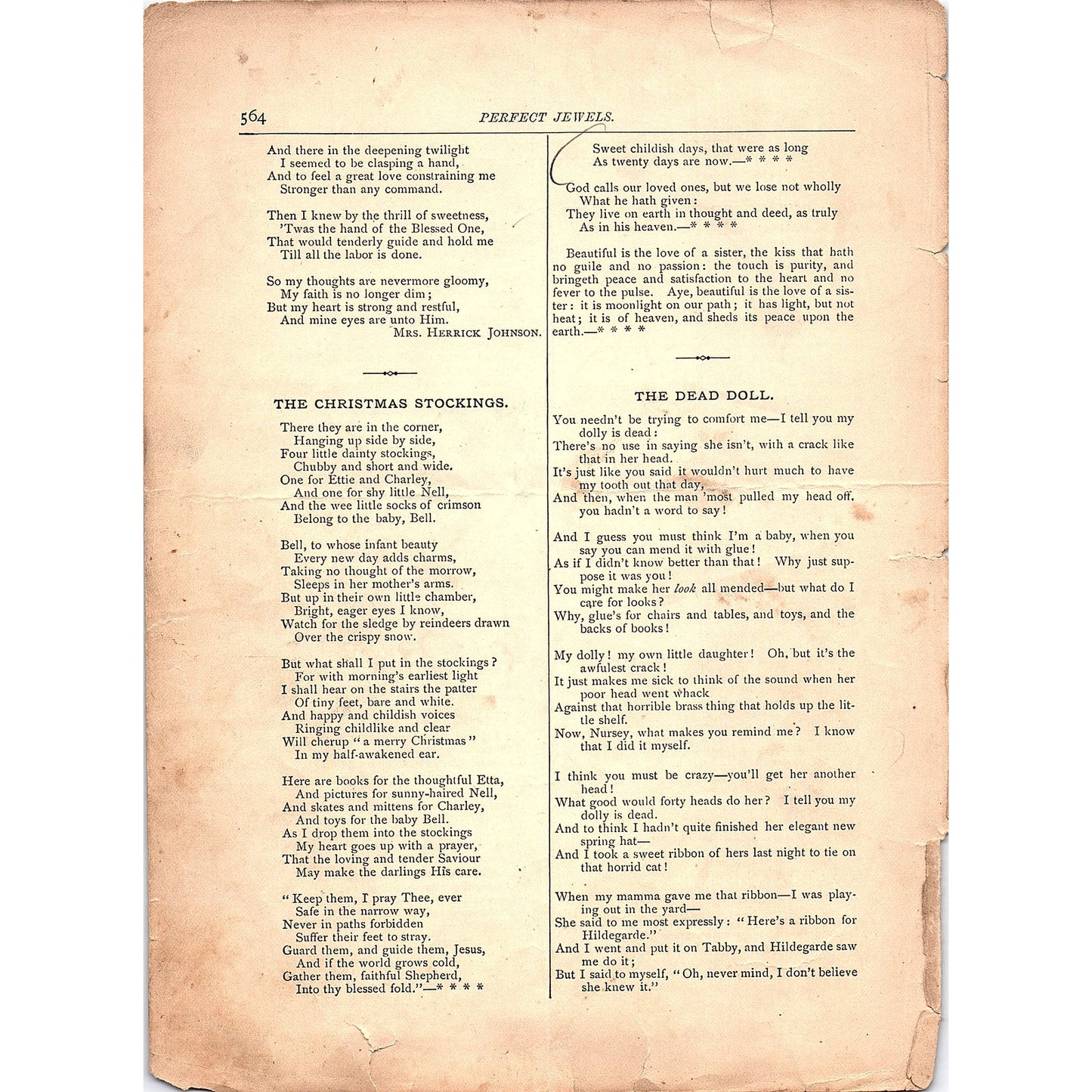 The Children's Hour - Children's Poems 15 Pages 1884 Perfect Jewels TA5-CJ-6