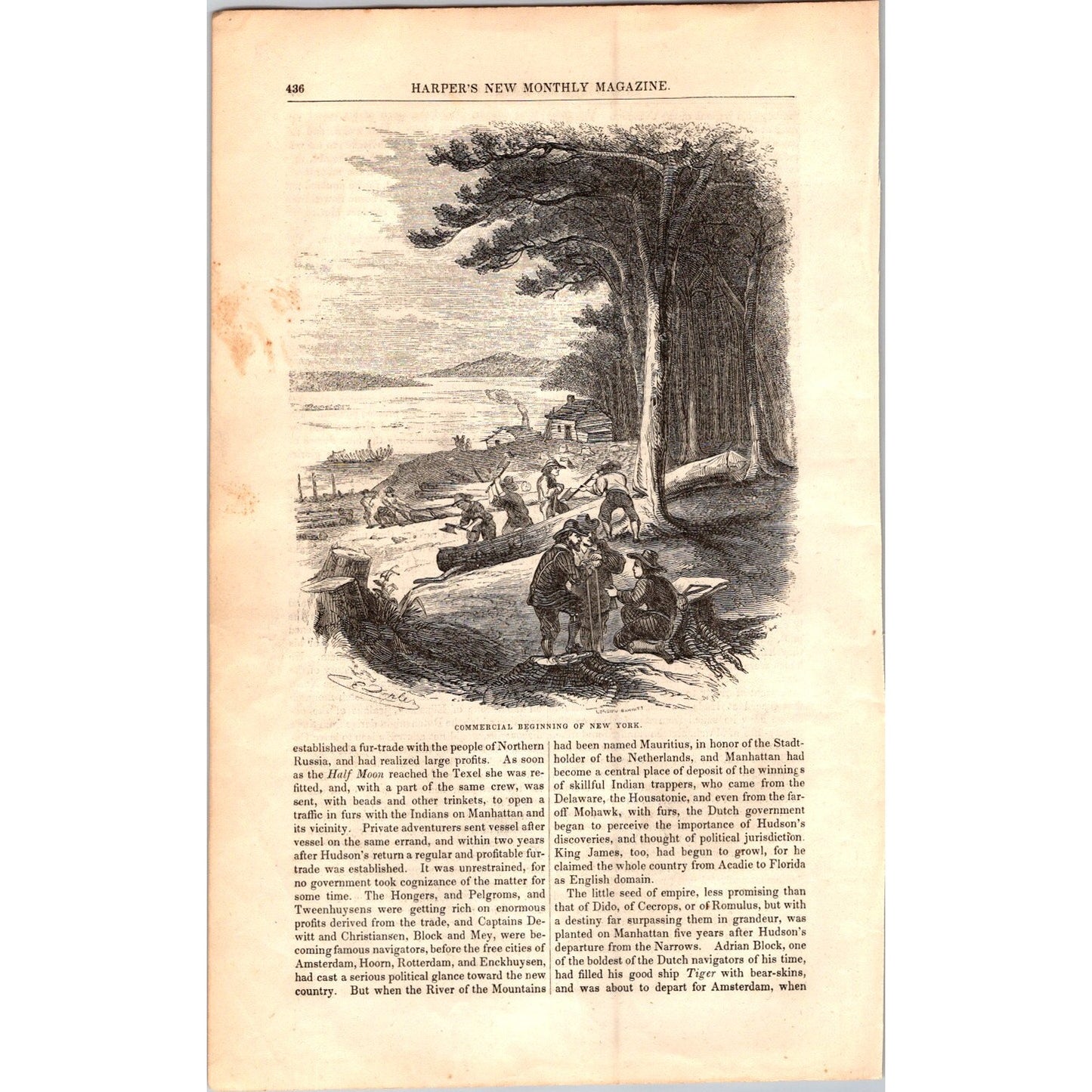 Dutch on the Manhattan Henry Hudson NY - 11 Pages 1854 Article I19