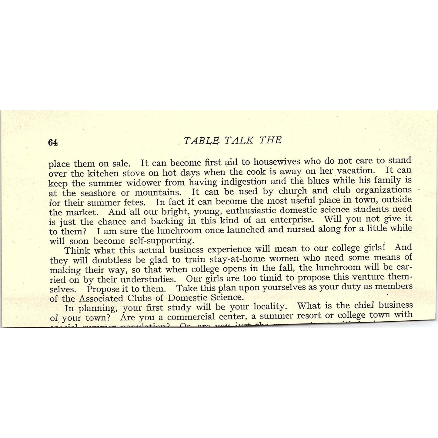 Associated Food Clubs of Domestic Science America 1916 Ad AF6-15