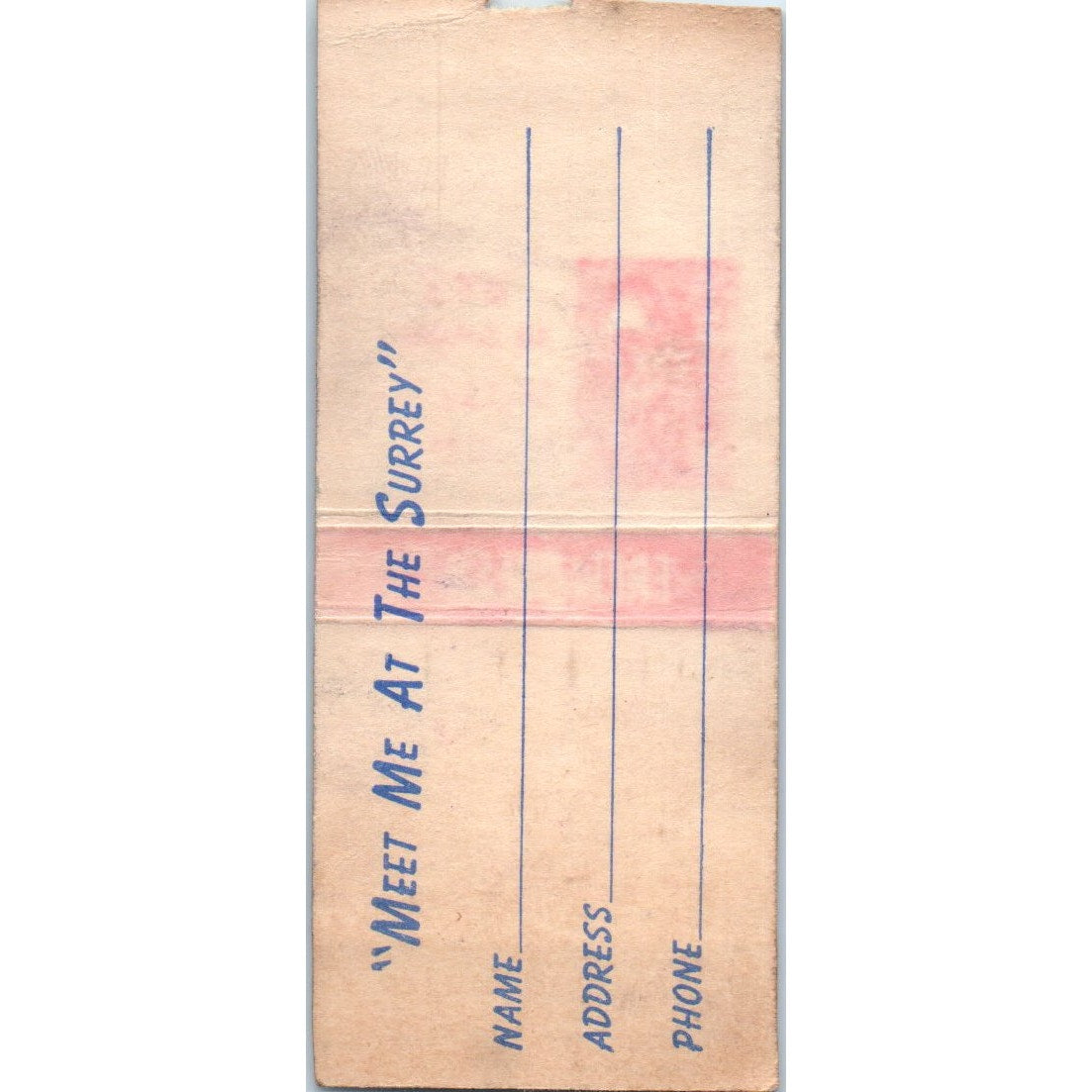The Surrey Cocktail Lounge Chicago Vintage Matchbook Cover SD4-Y14