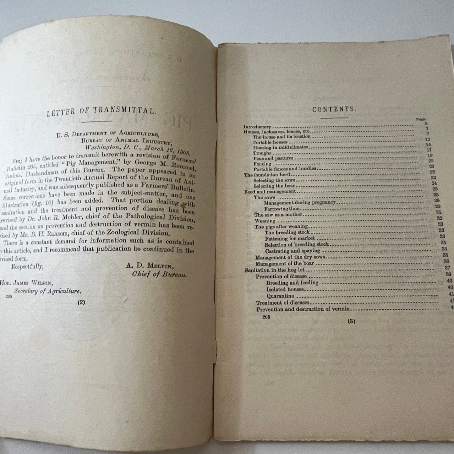 Pig Management 1915 USDA Farmers Bulletin George M Rommel Booklet TK2-XB3