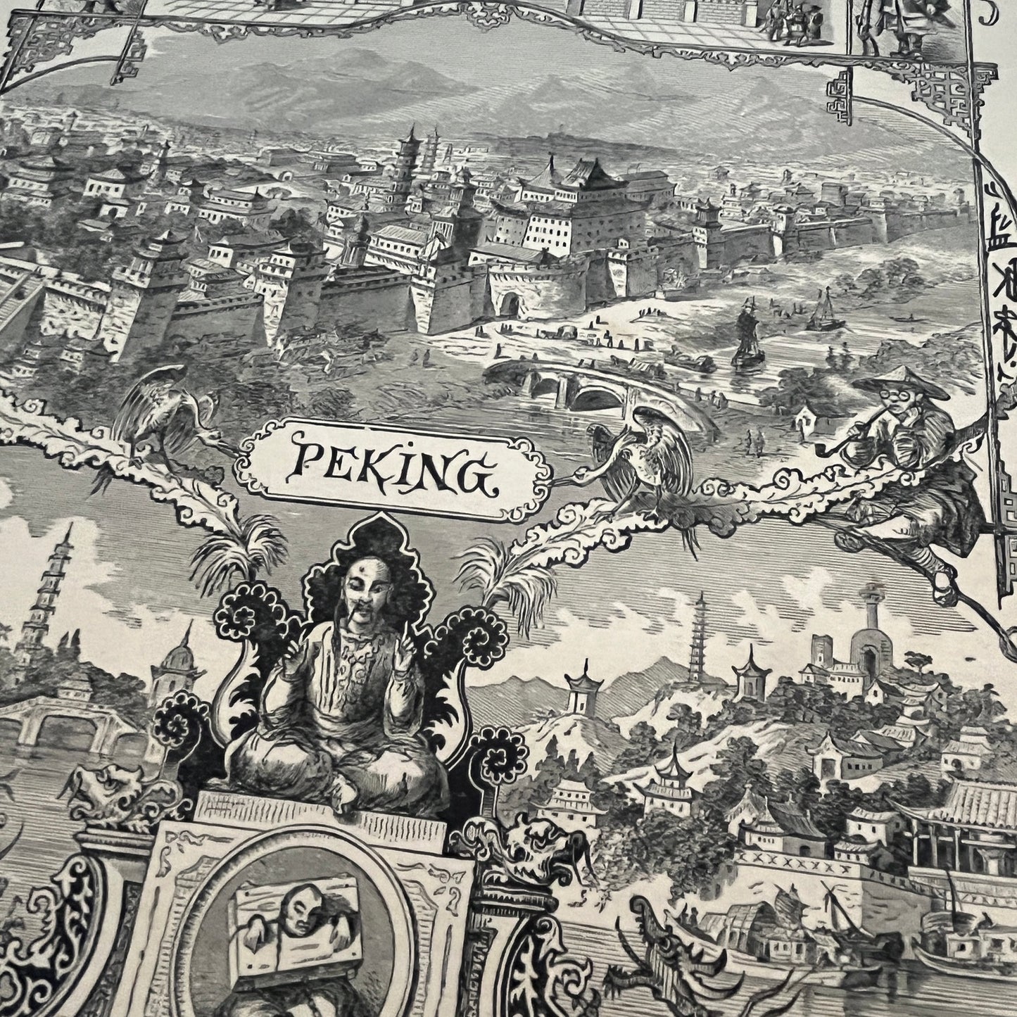 Peking China 1894 Art Engraving V1-6