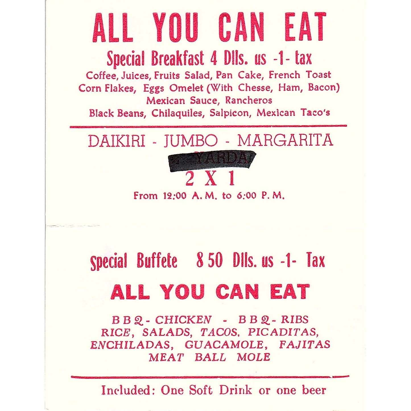 Fonda Doña Yola Mexican Food Cancun Mexico Vintage Business Card TH2-B2