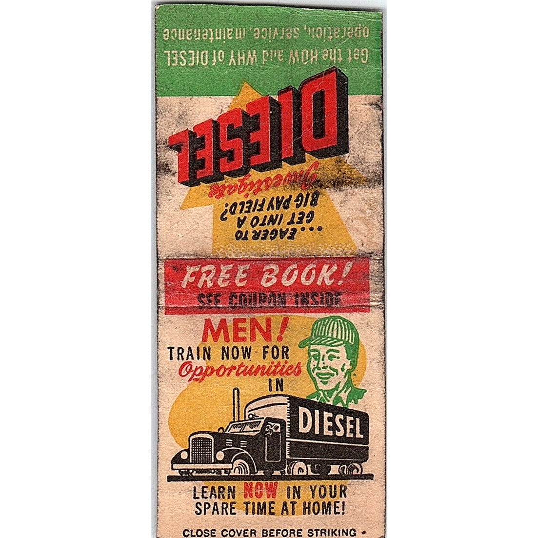Diesel Job Opportunities Utilities Engineering Institute Matchbook Cover SC7-Y10