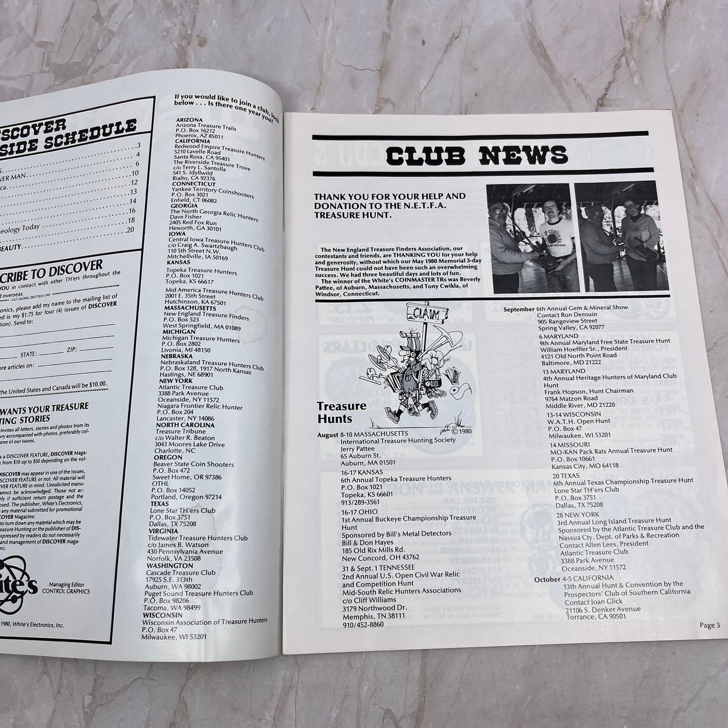 1980 Vol VI - Discover Treasure Hunting Magazine - White's Electronics Inc M11