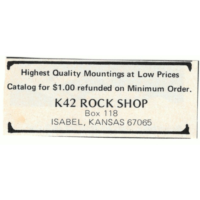 K42 Rock Shop Isabel Kansas 1971 Magazine Ad AD8-O2