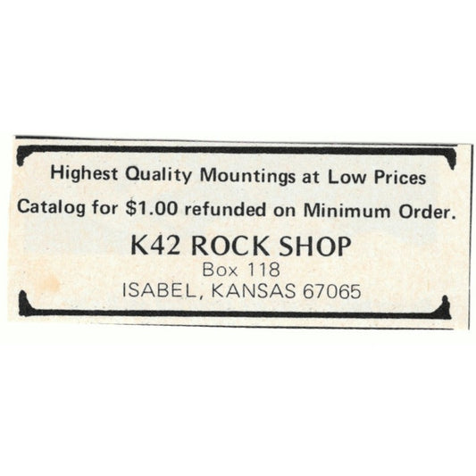 K42 Rock Shop Isabel Kansas 1971 Magazine Ad AD8-O2