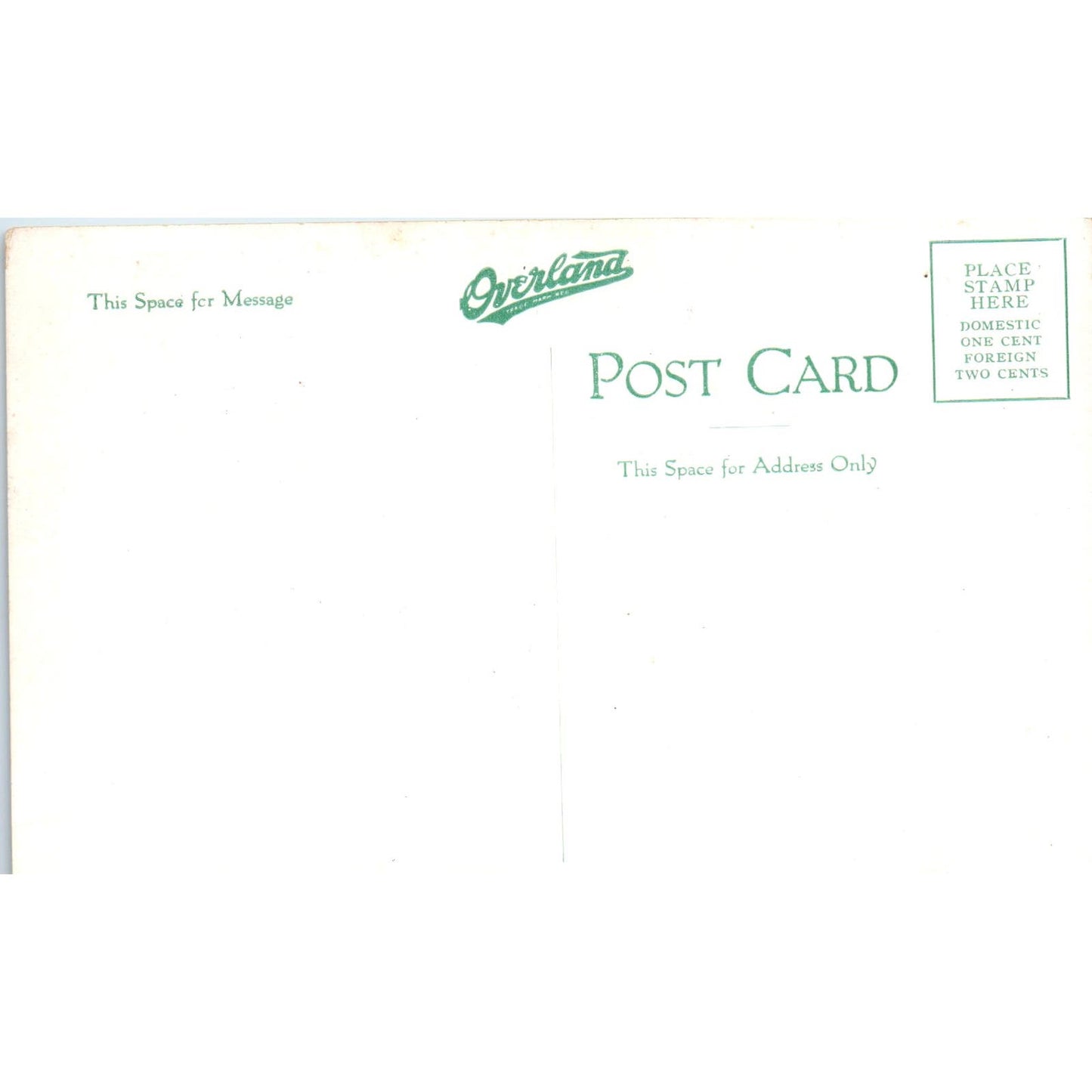 New Overland Model 83 Touring Car Vintage Postcard AB9