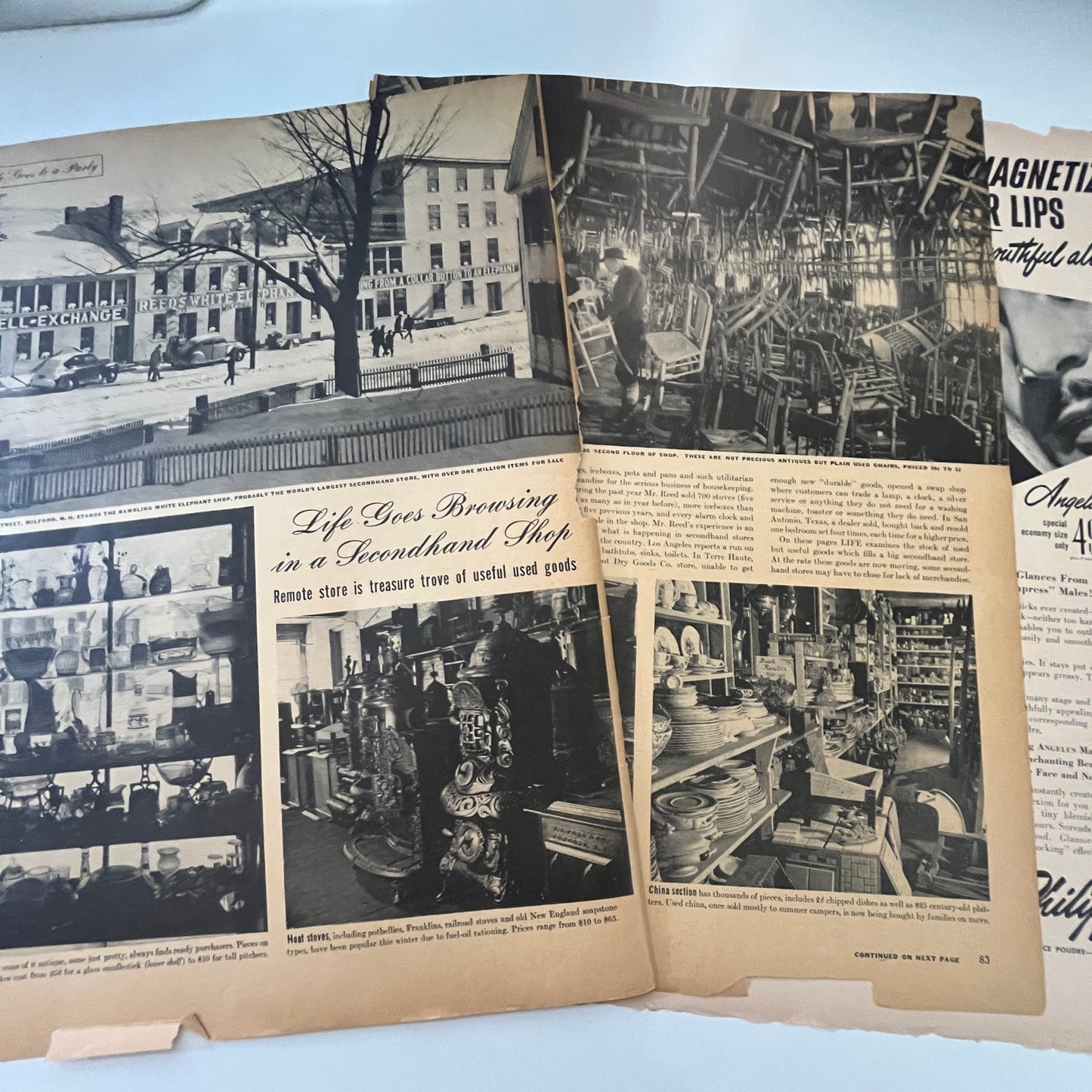 Reed's White Elephant Shop Milford NH 3 Pages 1940s WWII Era Article V30-1