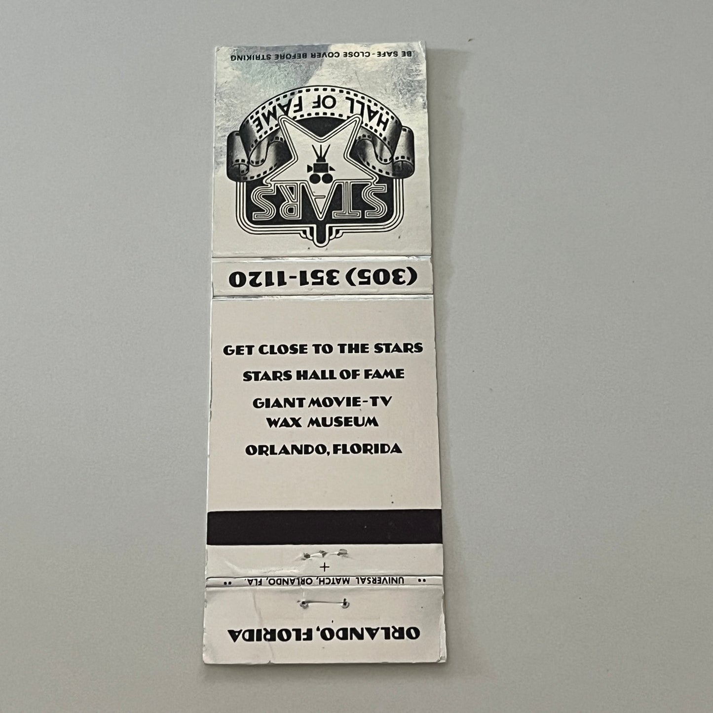 Stars Hall of Fame Wax Museum Orlando FL Matchbook Cover TB6-MB2-4