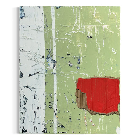 Original Mixed Media Modern Art Collage Painting 11x14 "Morale"