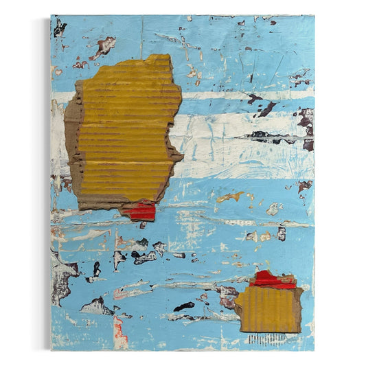 Original Mixed Media Modern Art Collage Painting 11x14 "Highway"