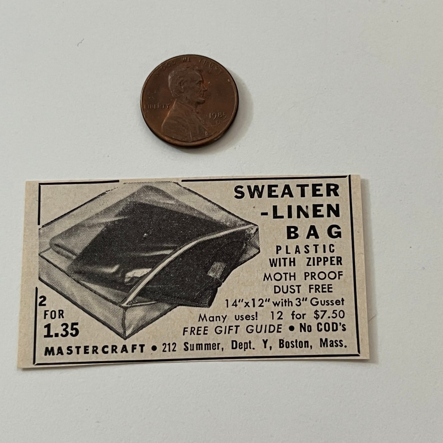 Mastercraft Sweater-Linen Bag Boston MA 1952 Yankee Magazine Ad SAG5-S3