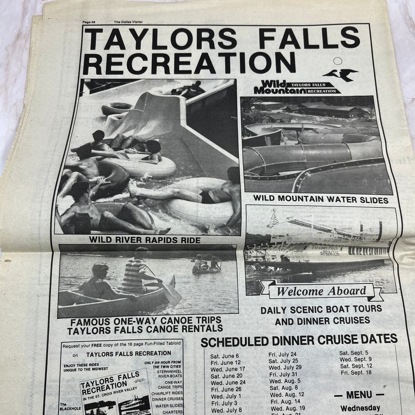 1987 Summer The Dalles Visitor Newsletter St Croix Falls WI Taylors Falls MN M11