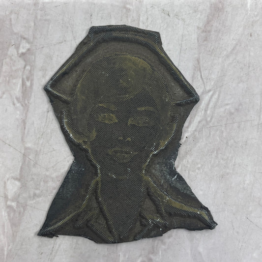 Retro Nurse Headshot Vintage Letterpress Printers Block Plate SF5-S