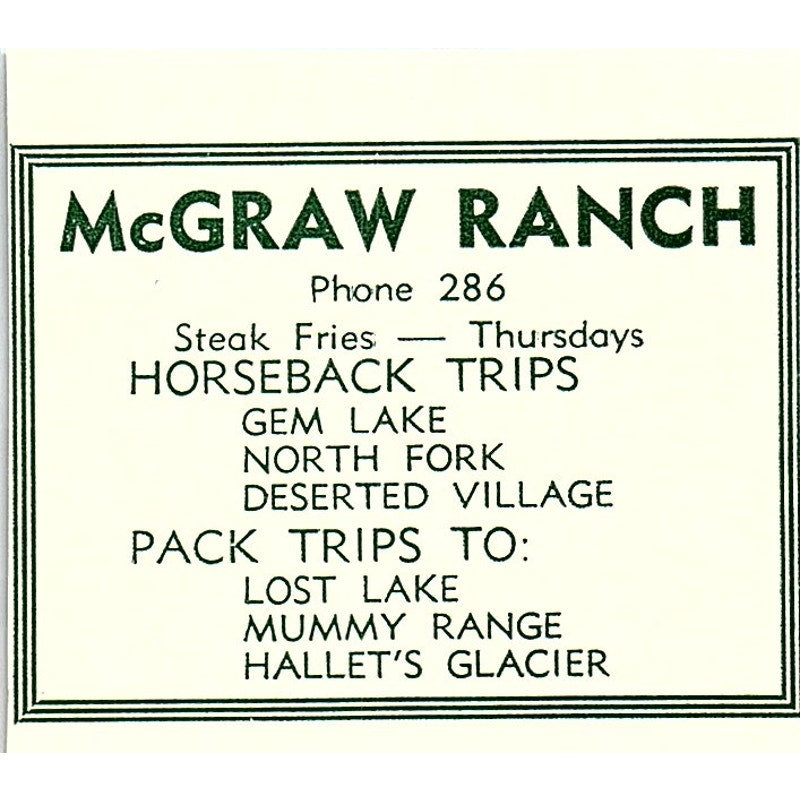 Coolidge's Restaurant 186 E Elkhorn 1957 Estes Park CO Ad AG4-S10