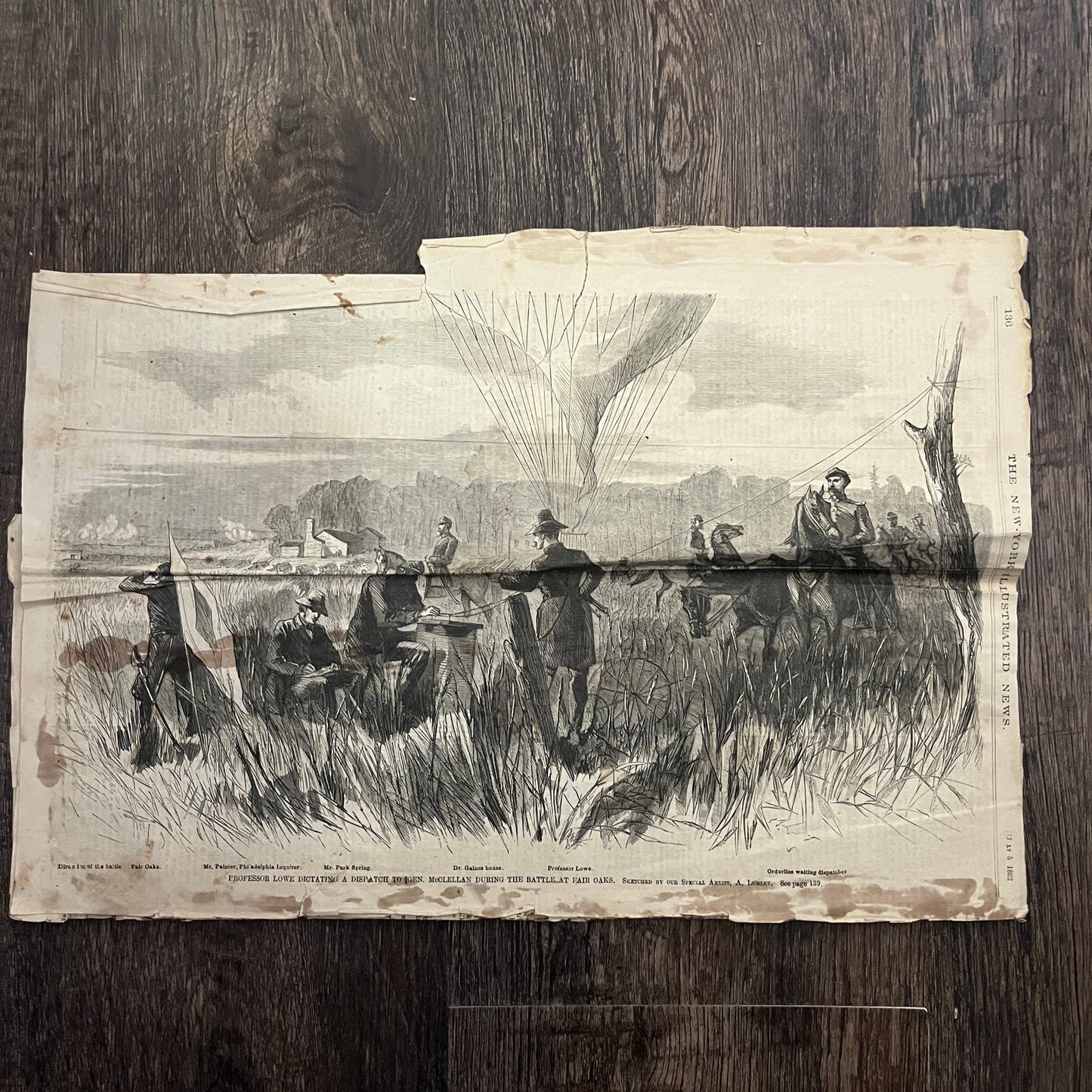 White House Landing Pamunkey River Army Original 1863 Civil War Engraving C91