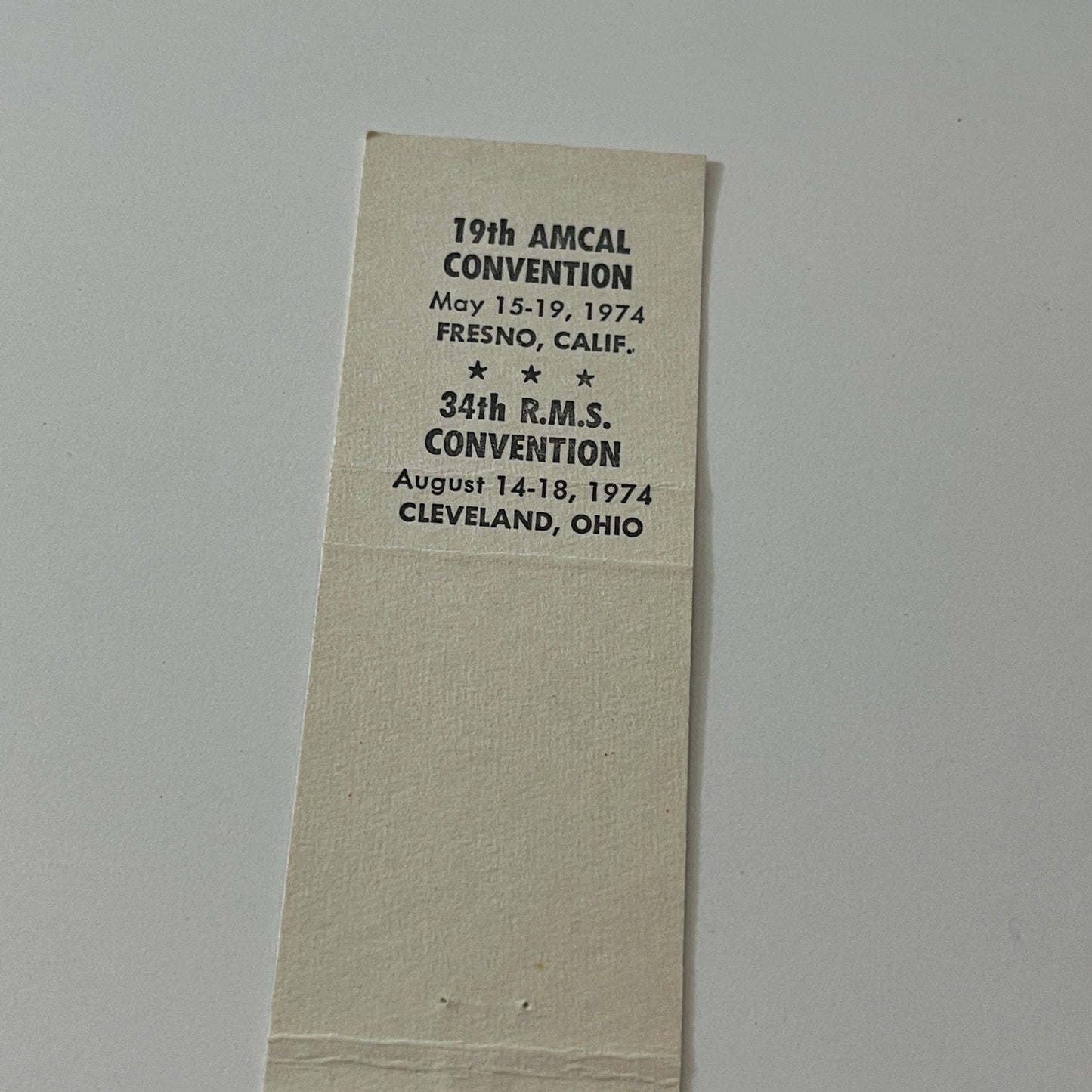 Long Beach Matchcover Club 1974 Convention Fresno Vintage Matchbook MB59-4