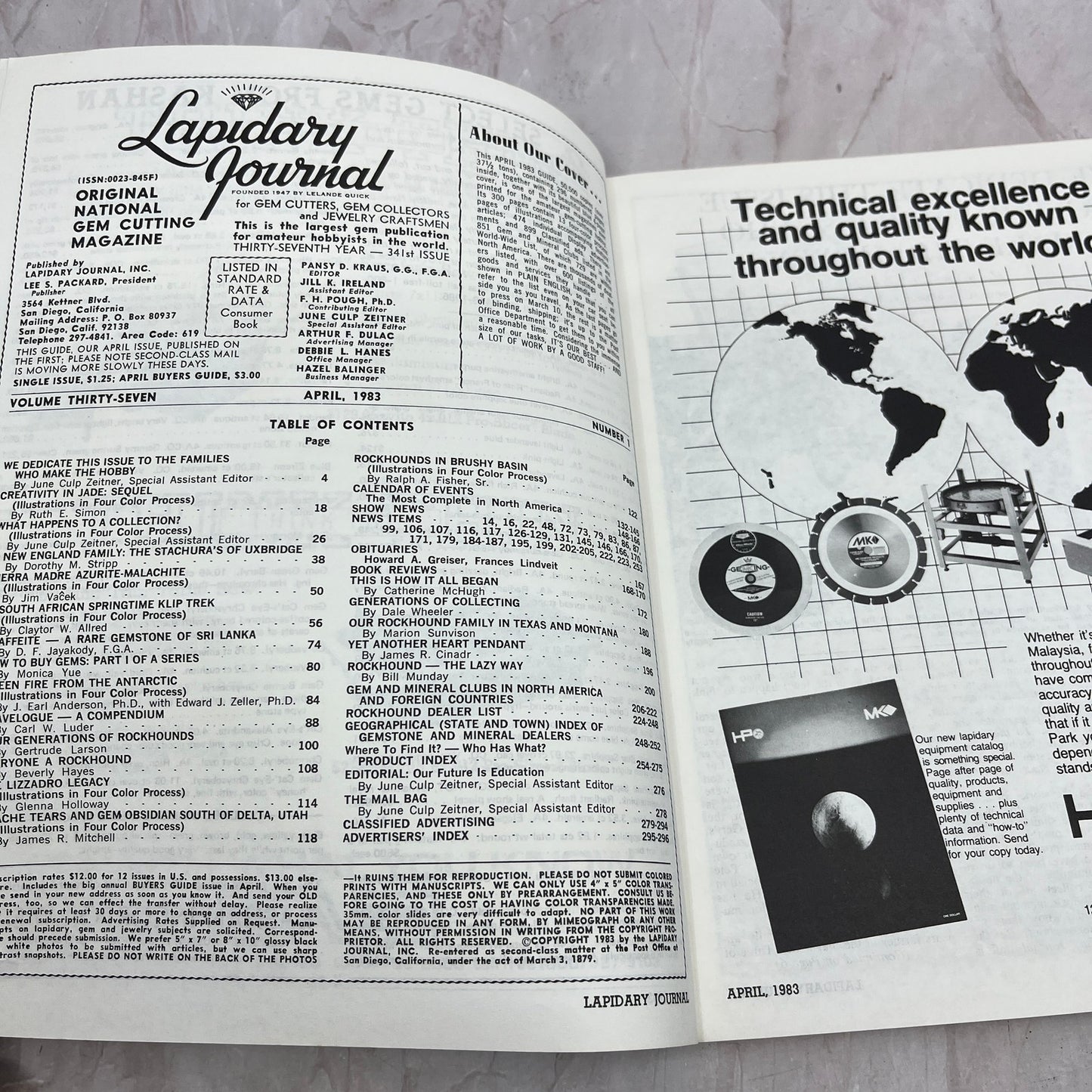 37th Year Rockhound Buyers Guide - Lapidary Journal Magazine - Apr 1983 M23